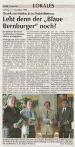 Pressebeitrag Lebt denn der Blaue Bernburger noch? Super Sonnatg 14.11.2004